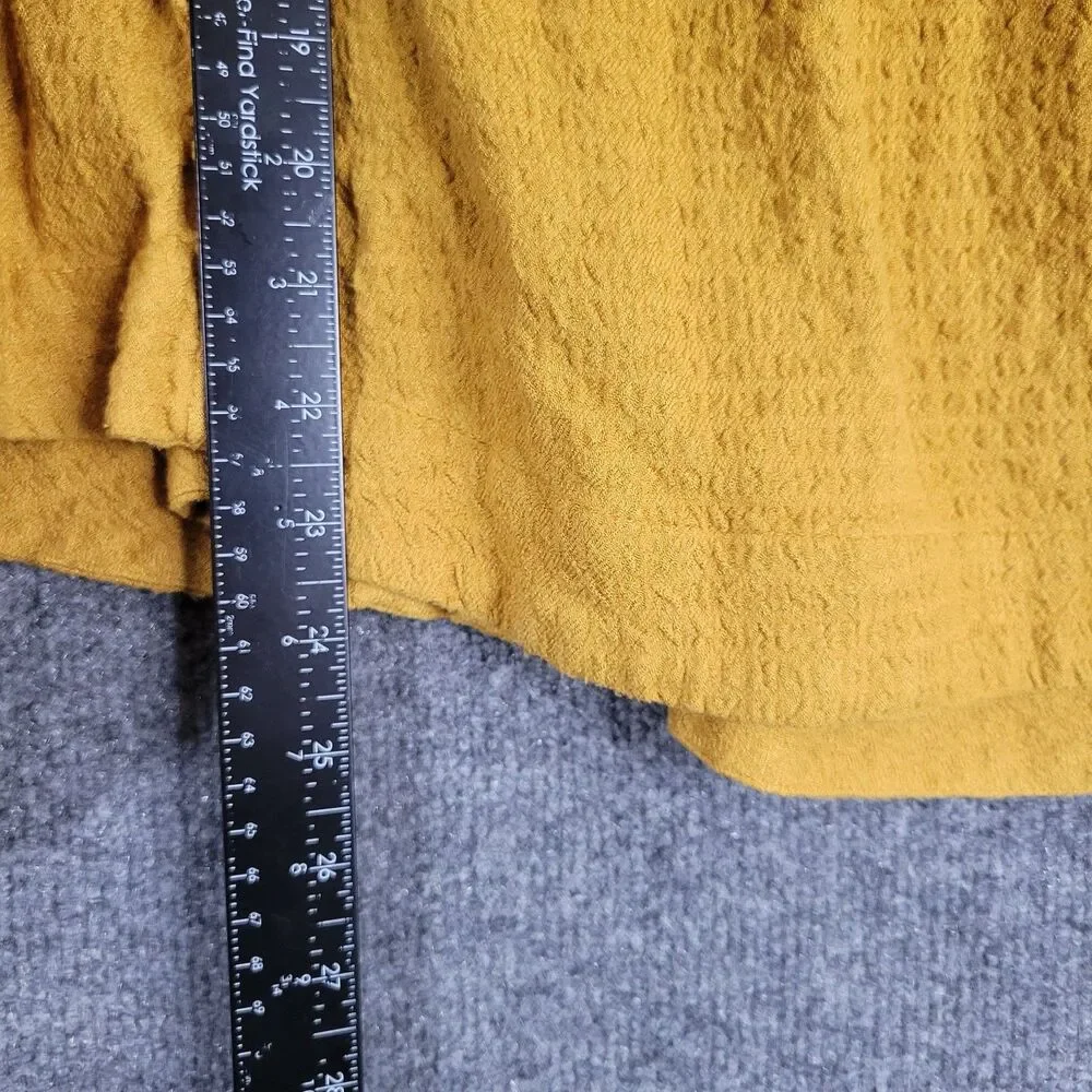 FREE PEOPLE Bonnie Yellow Ruffle Square Neck Peasant Top Bohemian SIZE MEDIUM